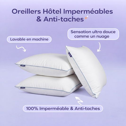 Valoria™Oreiller d’Hôtel Imperméable & Anti-Taches